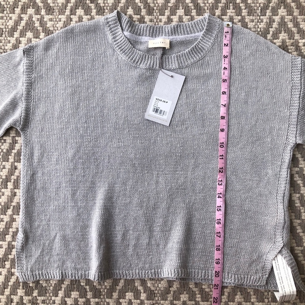 Poetry short sleeve linen knit sweater top size 6 - Picture 9 of 13